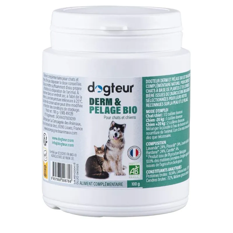 Dogteur Derm & Pelage Bio Cane e Gatto 100 g Compra Online