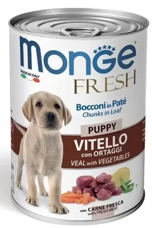 Economico Monge Fresh Puppy Bocconcini In Paté Vitello Con Ortaggi 400g