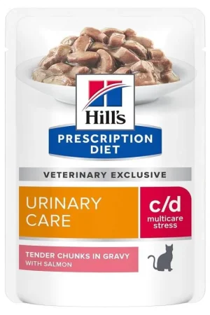 Hill‘s Prescription Diet Feline C/D Urinary Stress al salmone bustine 12 x 85 g Compra Oggi Stesso