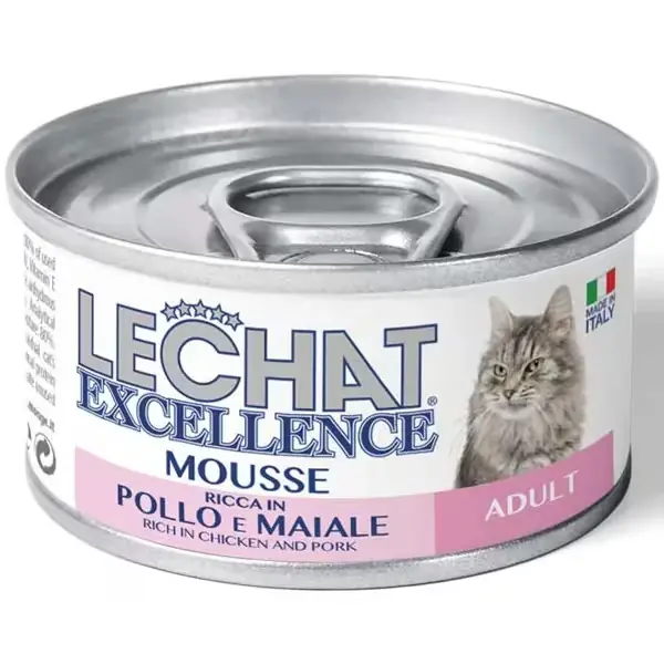 Monge Lechat Excellence Mousse Ricca in Pollo e Maiale per Gatti Adulti 85g Offerta Lampo