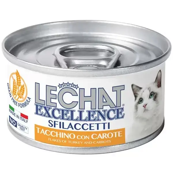 Monge Lechat Excellence Sfilacetti Tacchino Con Carote Alimento Gatto Lattina 80 G Super Prezzo