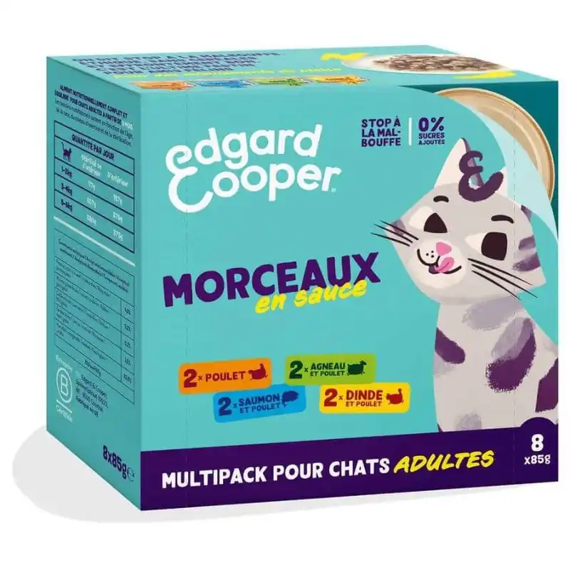 Sconto Edgard & Cooper Multipack Bocconcini in salsa Gatto 8 x 85 g