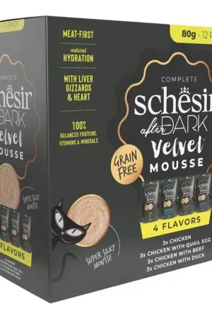 Schesir Cat After Dark Multipack mousse 4 sapori pollo 12x80 g Subito Disponibile