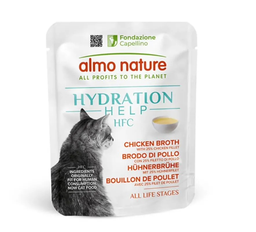 Occasione Almo Nature HFC Hydratation Help brodo pollo gatto 24 x 50 g