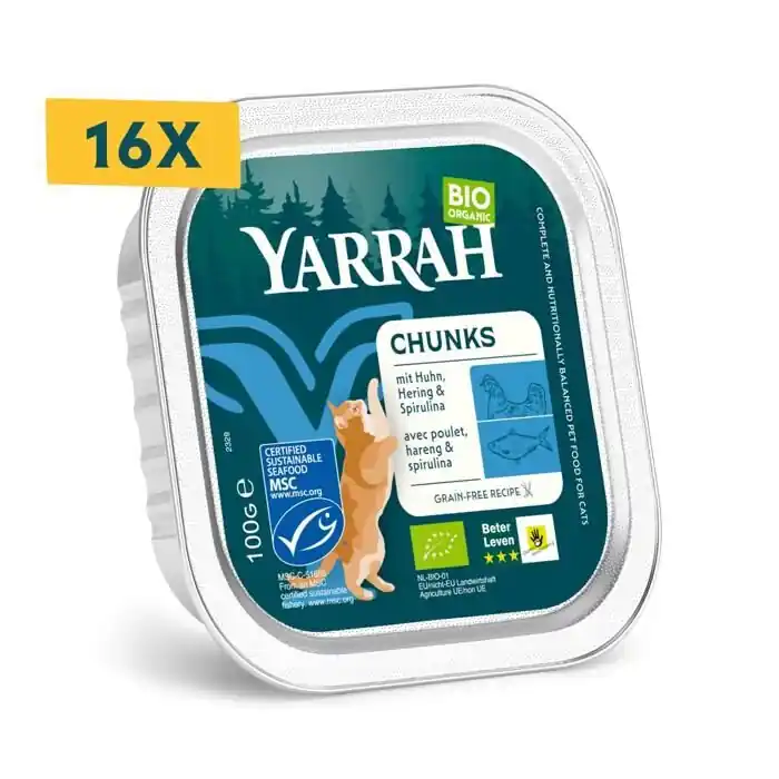 Yarrah Bio Bocconcini con pesce alla spiruline per gatto 16 x 100 g Ordina Subito