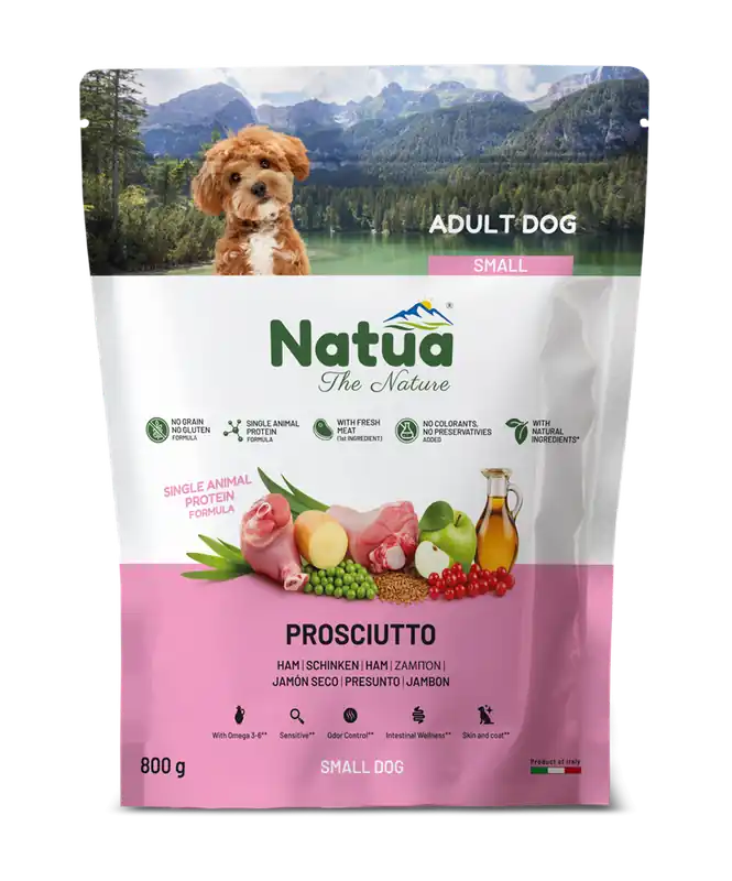 Saldi Natua per Cani Adulti Mini con Prosciutto da 800 gr