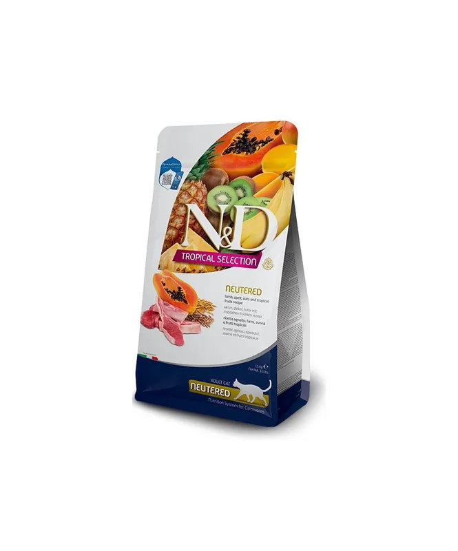 Farmina N&D Tropical Selection Neutered per Gatti Sterilizzati con Agnello, Farro, Avena e Frutti Tropicali da 1,5 Kg Promozione Esclusiva