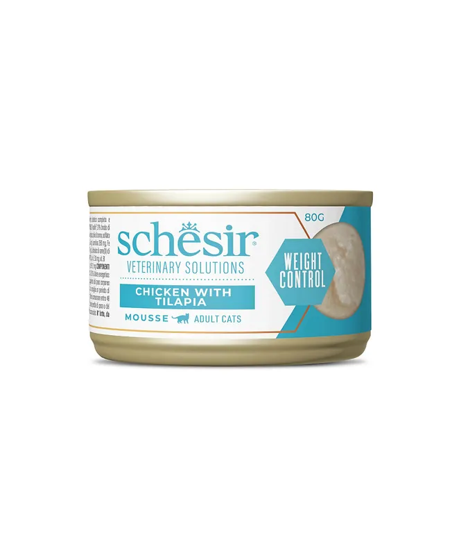 Schesir Veterinary Solutions Weight Control per Gatti Mousse di Pollo con Tilapia da 80 gr Ultime Pezzi