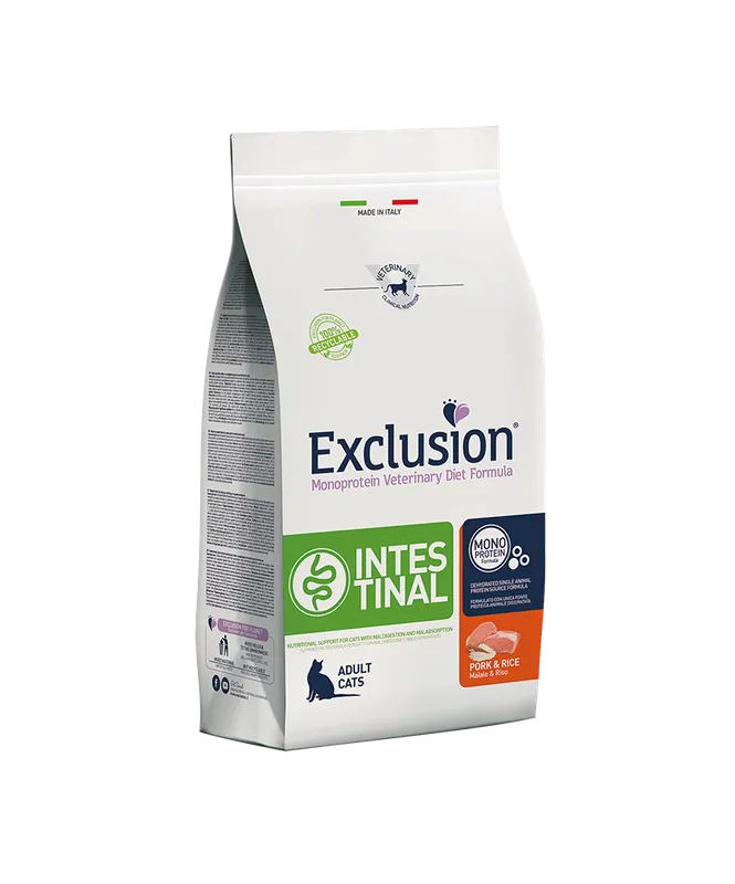 Exclusion Diet Intestinal per gatti con Maiale e Riso da 1,5 Kg A Buon Prezzo