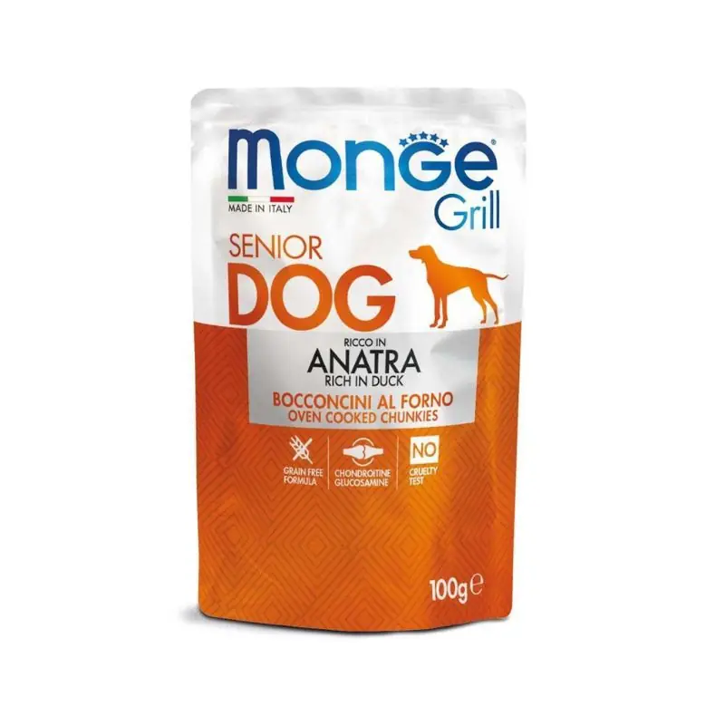 Monge grill senior dog busta anatra 100gr Affare