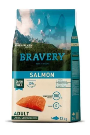 Bravery dog adult salmon medium/large 12kg Offerta