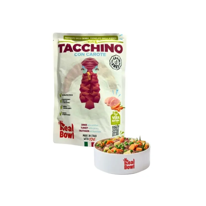 Real bowl dog grain free tacchino 400gr Spedizione Espresso