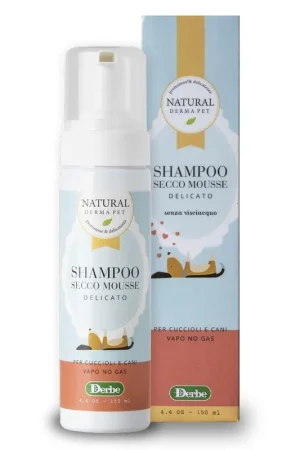 Vendita Finale Shampoo secco mousse delicato per cuccioli e cani. 150ml