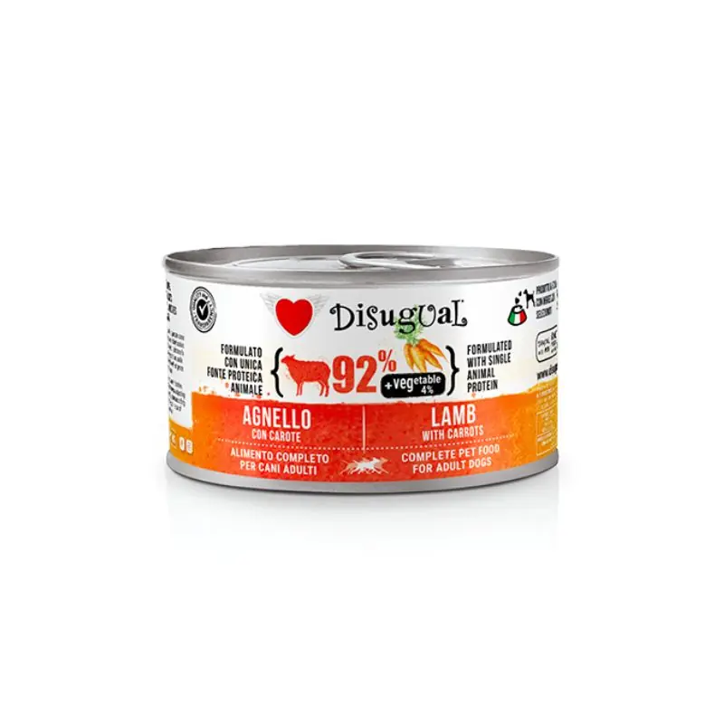 Sconto Disugual dog monoprotein formula vegetable agnello con carote 150gr