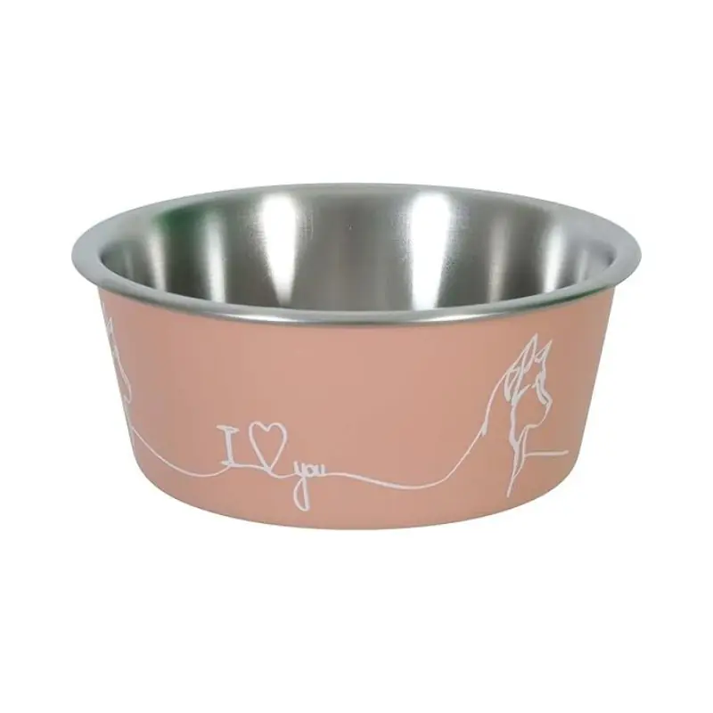 Zolux ciotola antiscivolo inox love dog rosa 1,7l Acquista Ora