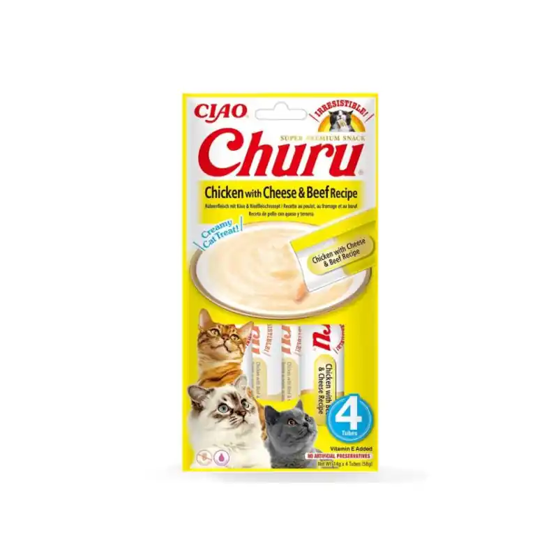 Scelto Dai Clienti Churu cream pollo con formaggio e manzo 4x14gr