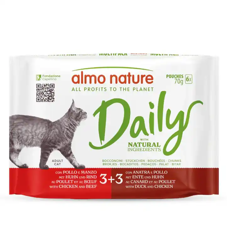 Prezzo Ridotto Almo Nature - Daily Cat - Multipack - Adult - 6 buste da 70gr x 10 confezioni