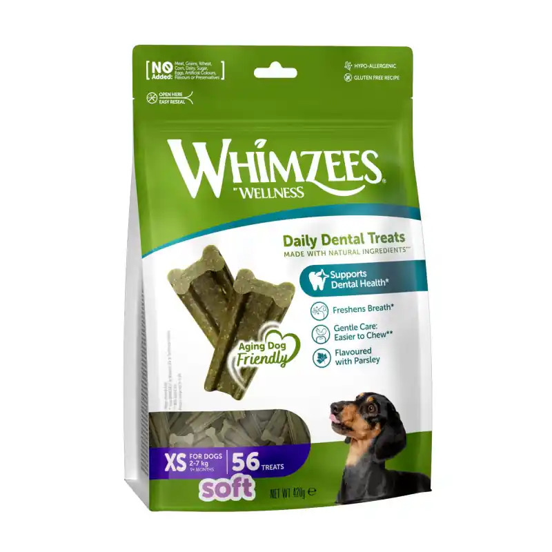Whimzees Soft Snack Dentale Vegetale per Cani Nuova Collezione