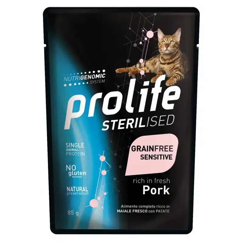 Prolife Sterilised con Maiale Cibo Umido per Gatti Compra Oggi Stesso