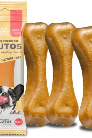 Spedito Oggi Plutos Osso Masticabile al Formaggio e Salmone, XL (120 g)