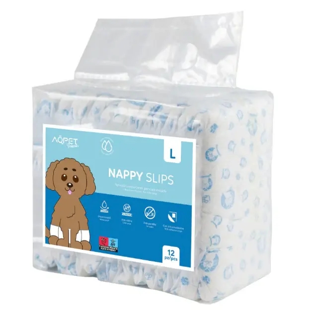 AQPET - Slips Pannolini Nappy Fascia Maschi LARGE 12pz Vendita Finale