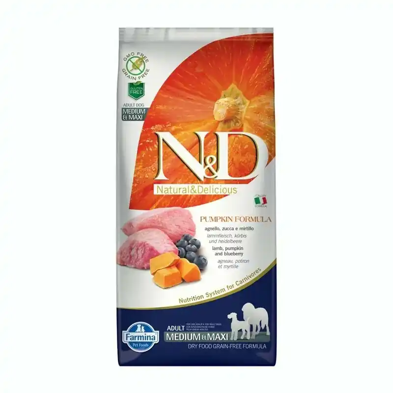 Ultime Pezzi Farmina - N&D Pumpkin Per Cani Agnello & Mirtillo Adult MD/LG 12 Kg