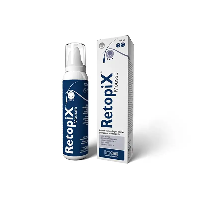 RETOPIX MOUSSE (150 ml) - Mousse dermatologica ad azione lenitiva e igienizzante per cani e gatti - CentroVete Offerta Limitata