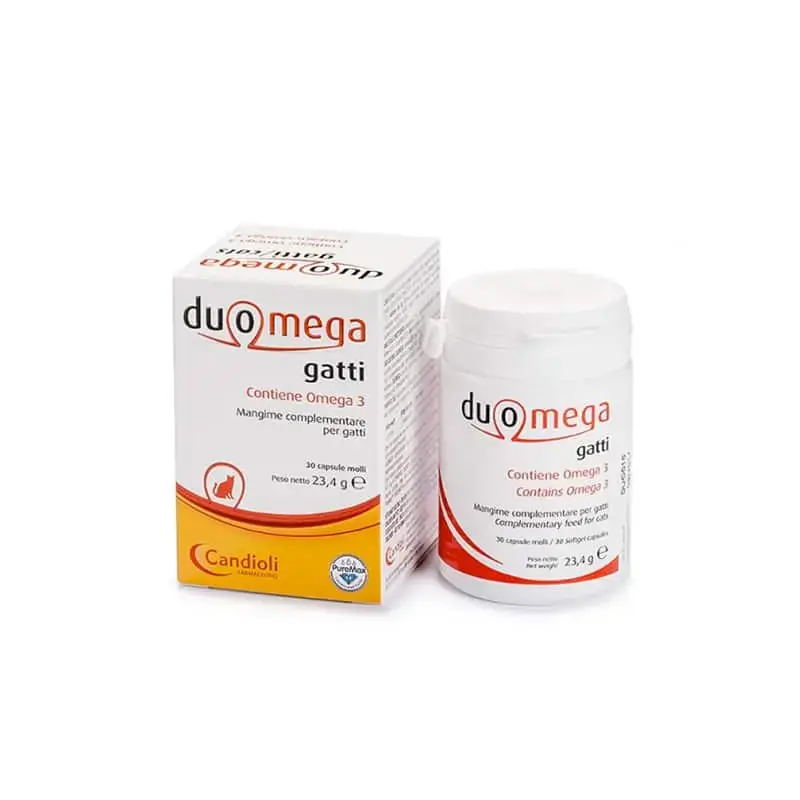 Reso Gratuito DUOMEGA GATTI 500 MG (30 perle) - Integratore di acidi grassi Omega 3 per gatti - CentroVete