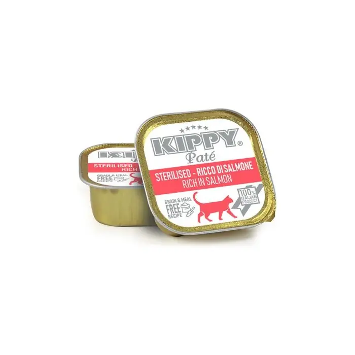 Nuovo Arrivo Kippy Patè gatto Salmone Sterilised vaschetta 90gr