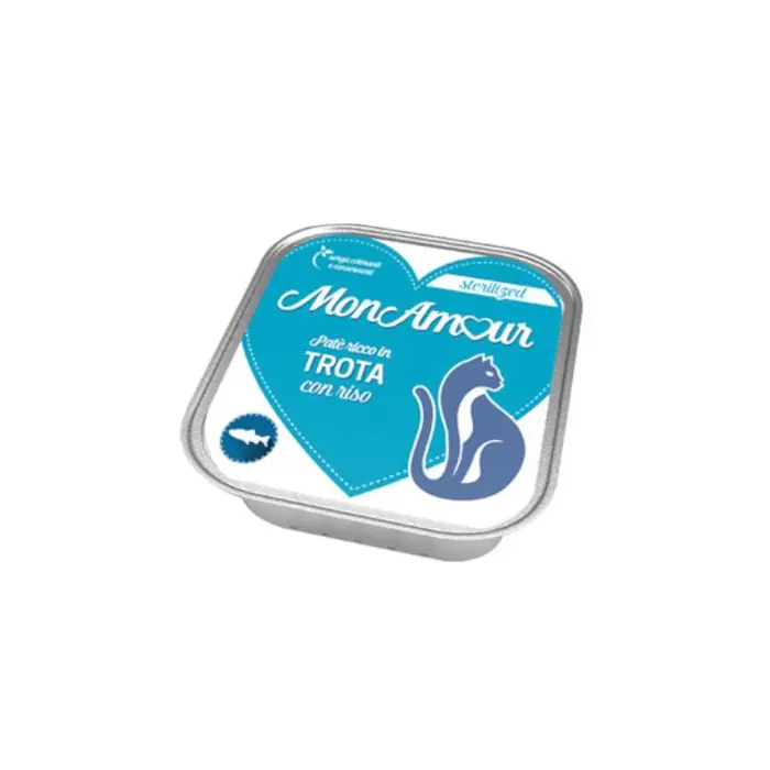 Monamour Patè Gatto Trota con riso Sterilized 100 GR. Nuova Collezione