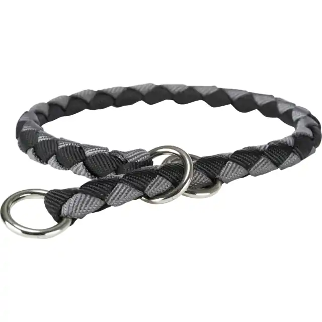 Di Tendenza TRIXIE Collare a Semistrangolo Cavo Stop the Pull Nero-Grigio
