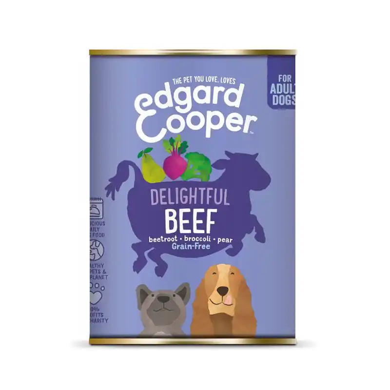 Ultima Occasione Edgard & Cooper Manzo con Barbabietola, Broccoli e Pera CIBO UMIDO per Cani