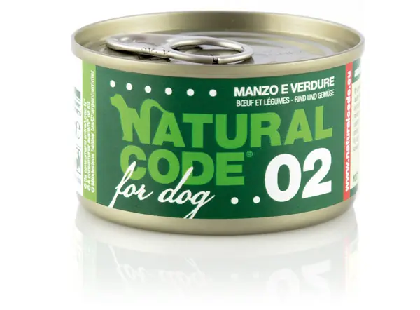 Di Tendenza NATURAL CODE 02 Manzo e Verdure Umido Cane